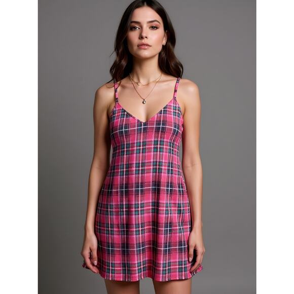 Victoria’s Secret Red Holiday Plaid Nightgown Slip‎ Dress Size XL Lingerie - Picture 1 of 7
